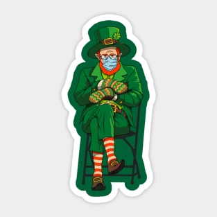 Leprechaun Bernie Sanders Mittens Meme St. Patricks Day Sticker